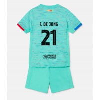Camiseta Barcelona Frenkie de Jong #21 Tercera Equipación Replica 2023-24 para niños mangas cortas (+ Pantalones cortos)
